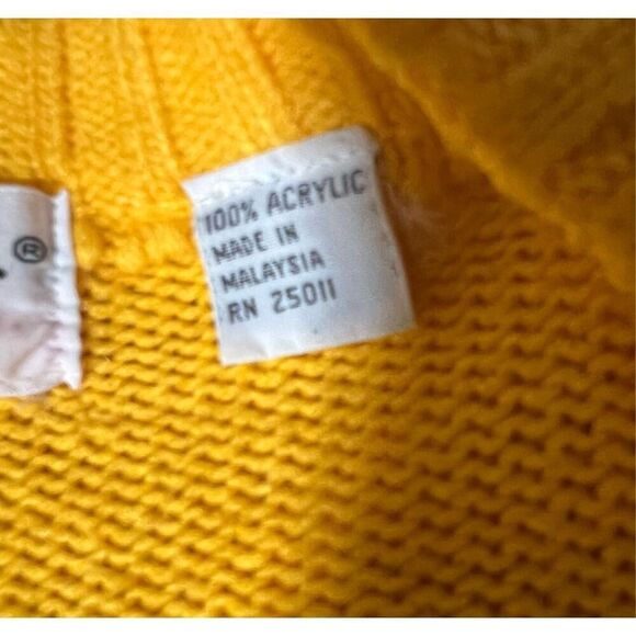 Parker of Vienna Vintage Men’s Preppy Gold V-neck Acrylic Pullover Sweater L - Picture 7 of 8